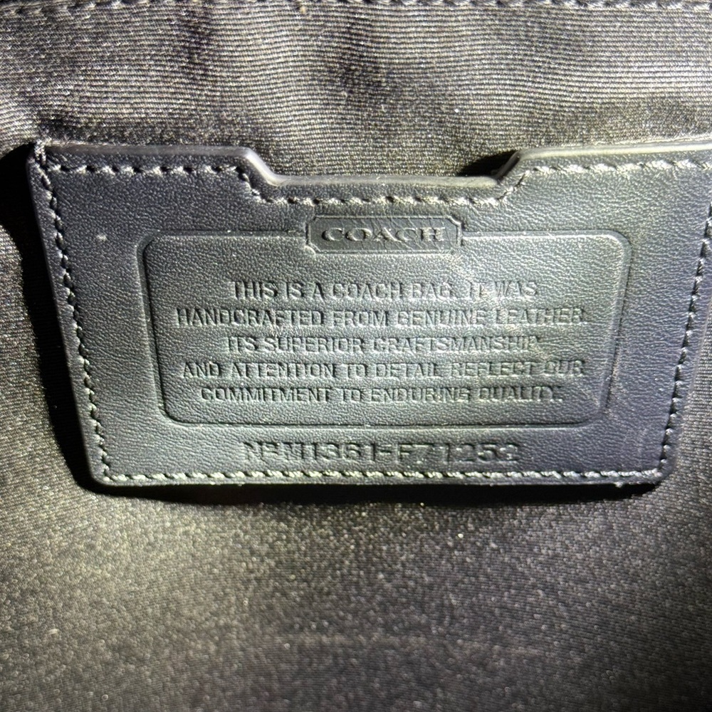 Coach Leather Messenger Large Black Bag CrossbodyTop Handles COA 18x13x4 - Picture 2 of 16